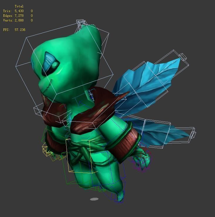 Game animated characters - wood spirit 3D model_4