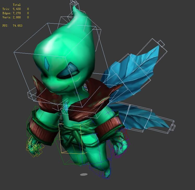 Game animated characters - wood spirit 3D model_3