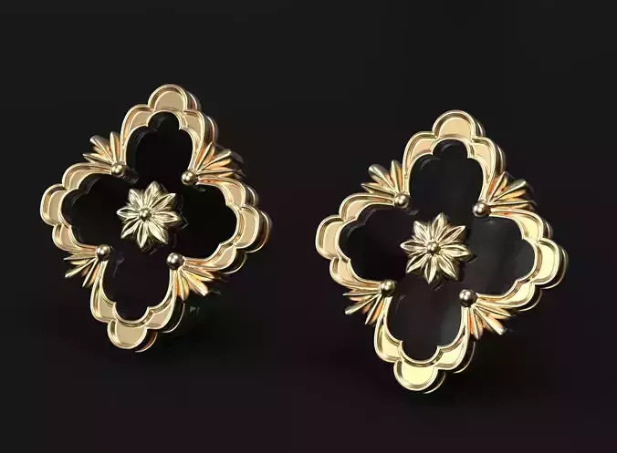 Stylish earrings in an old style 504
