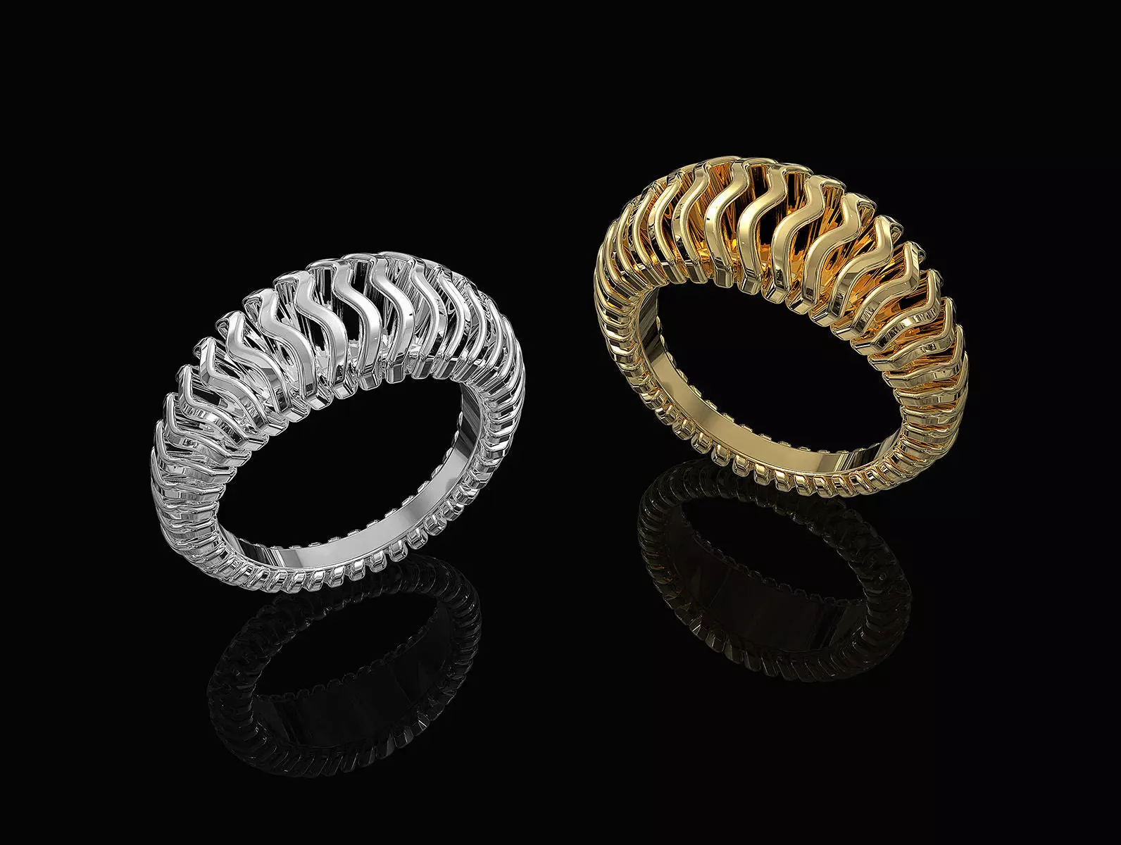 Waves Ring with thick walls 3D print model