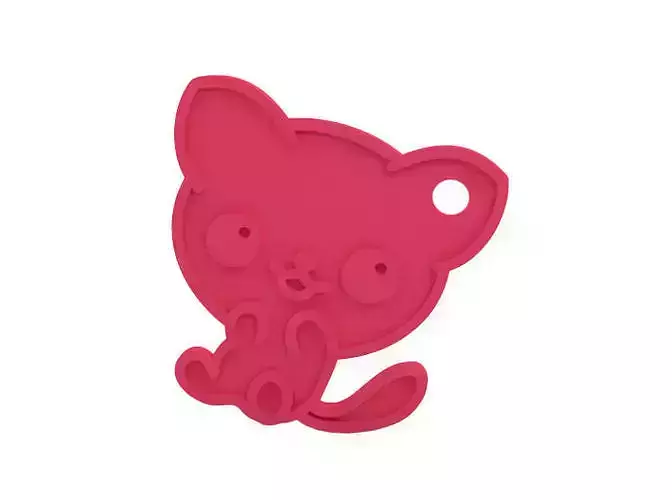 Keychain kitty cat silicone teether