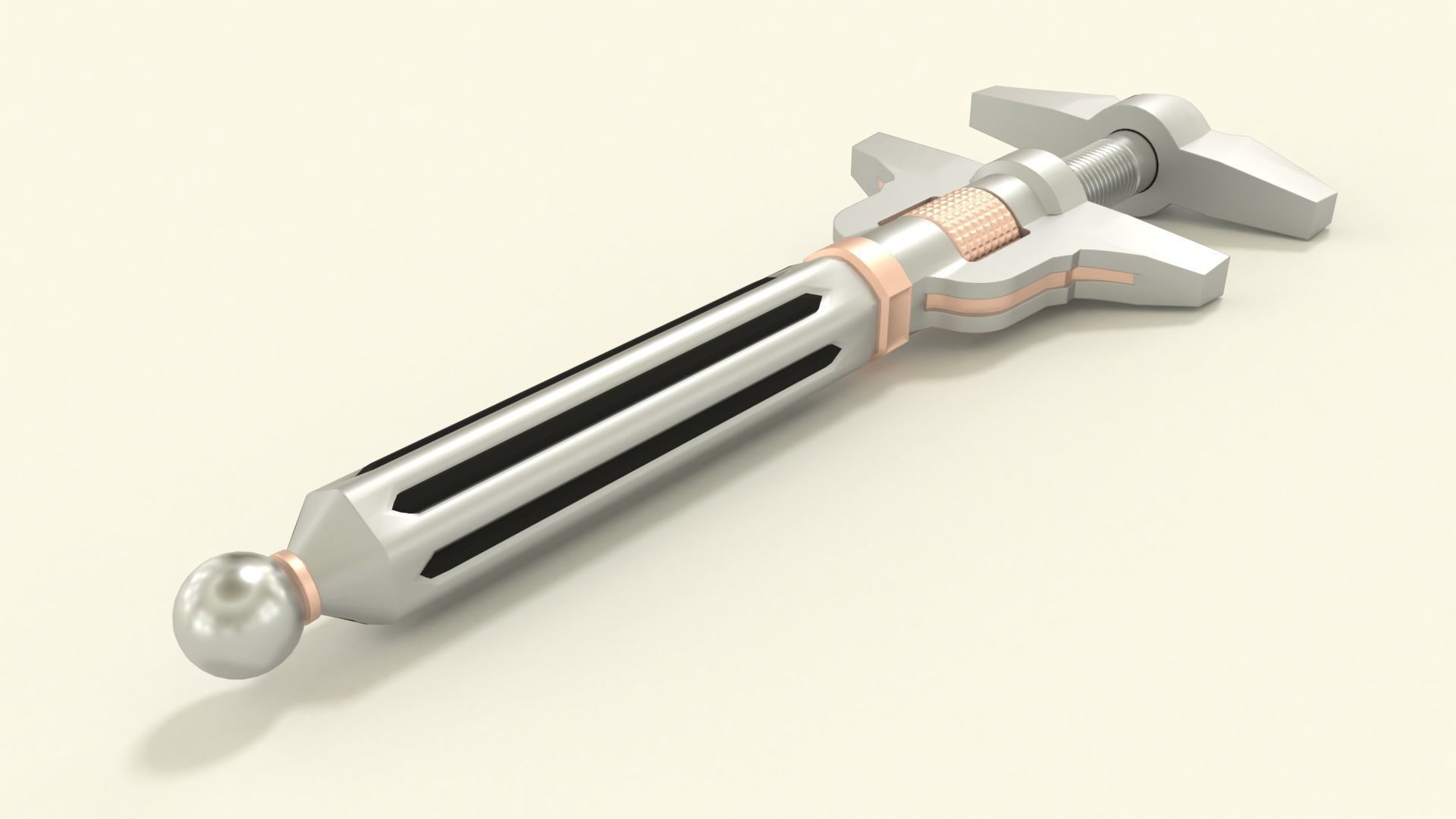 Adjustable wrench 3D model_1