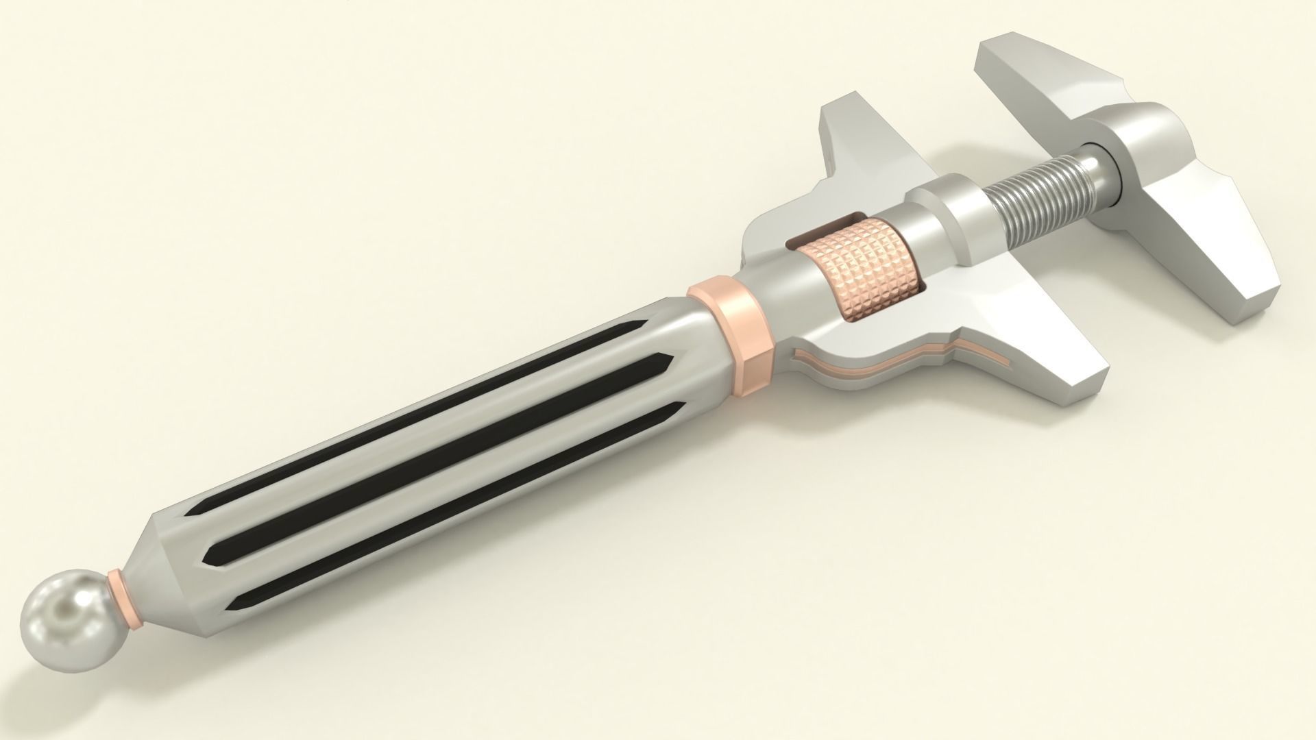 Adjustable wrench 3D model_2