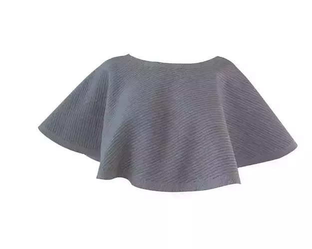 Stylish Designer Poncho Top 3D model 3D model