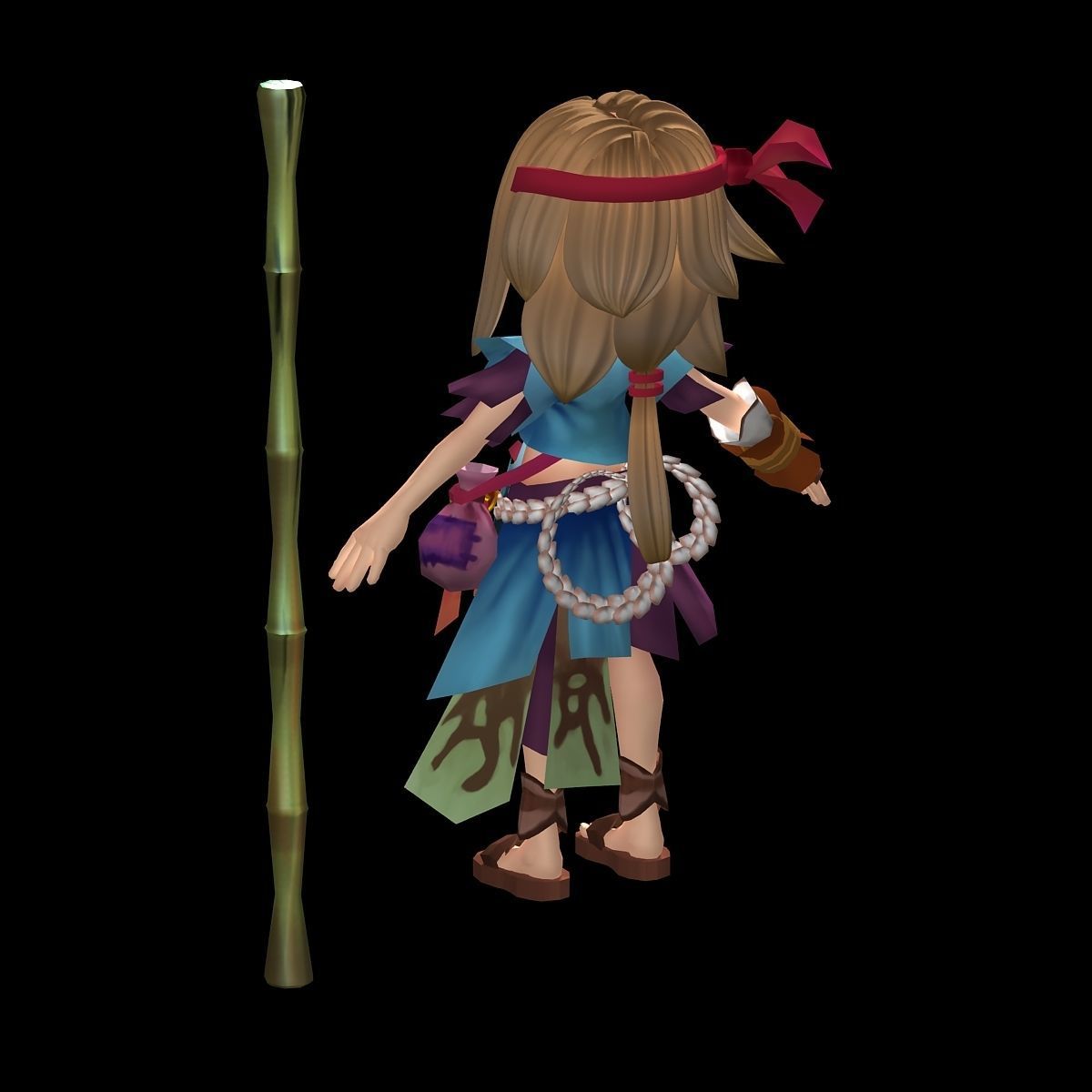 Game characters - beggars female disciples 3D model_2