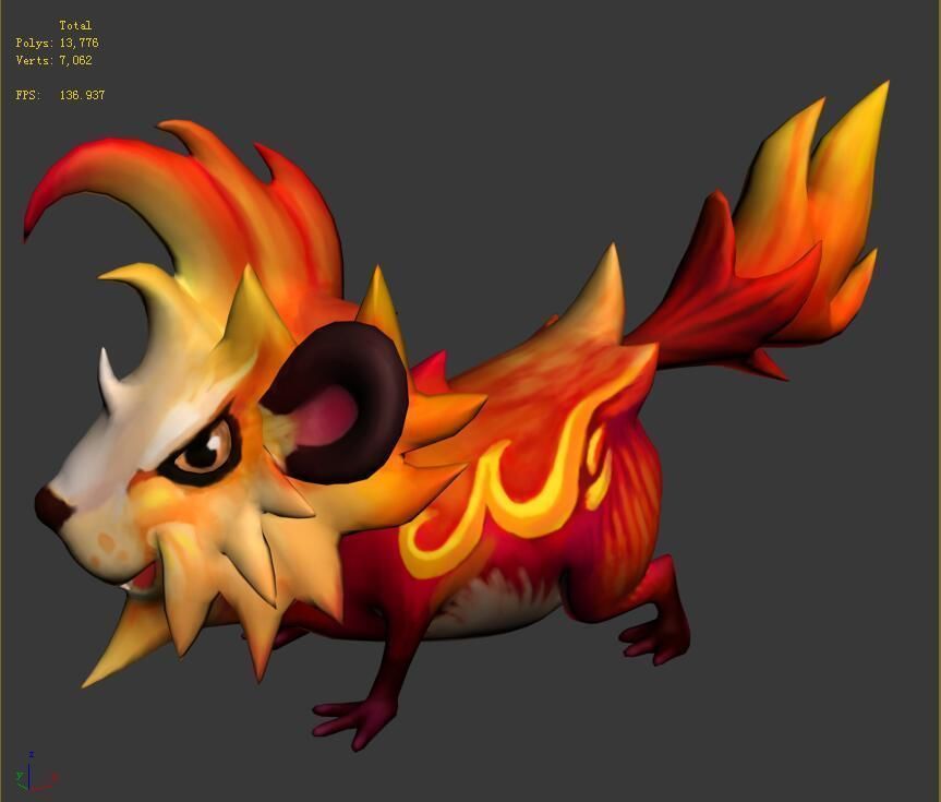 The character of the game - fire beast 3D model_5