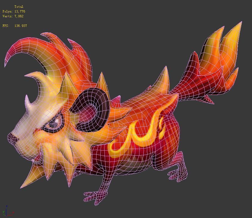 The character of the game - fire beast 3D model_4