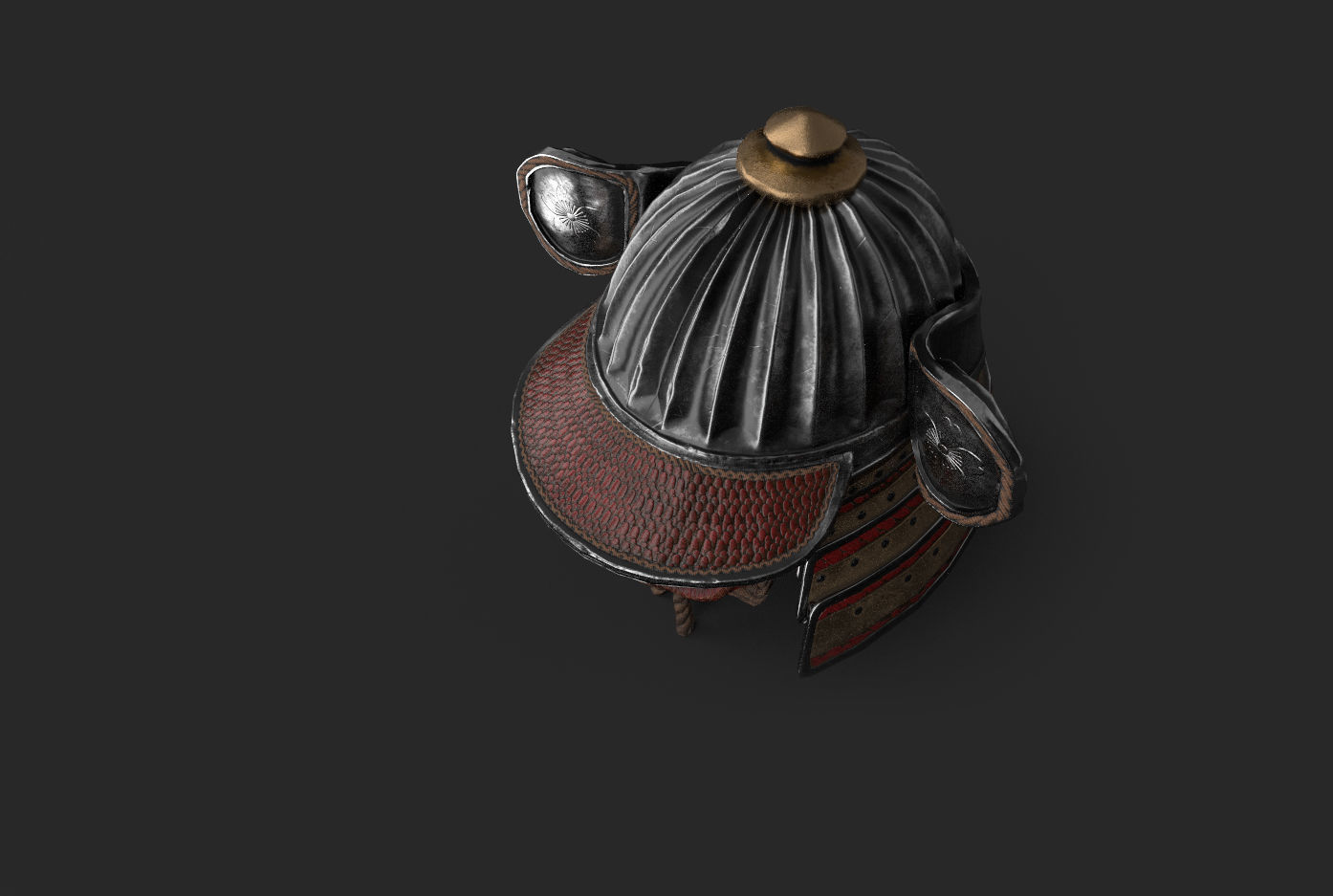 Kabuto Helmet Low-poly 3D model_10