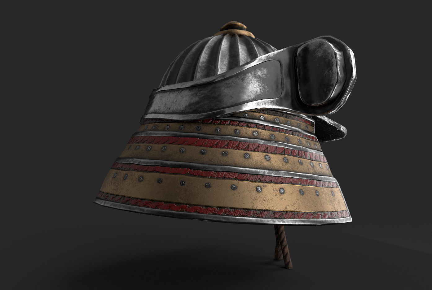 Kabuto Helmet Low-poly 3D model_5