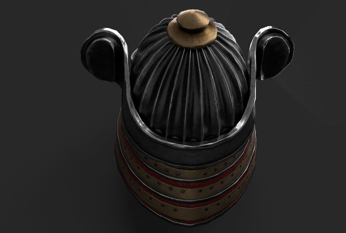 Kabuto Helmet Low-poly 3D model_6