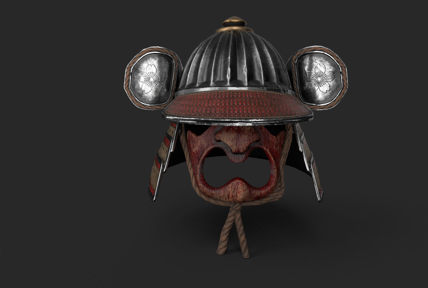 Kabuto Helmet Low-poly 3D model_7