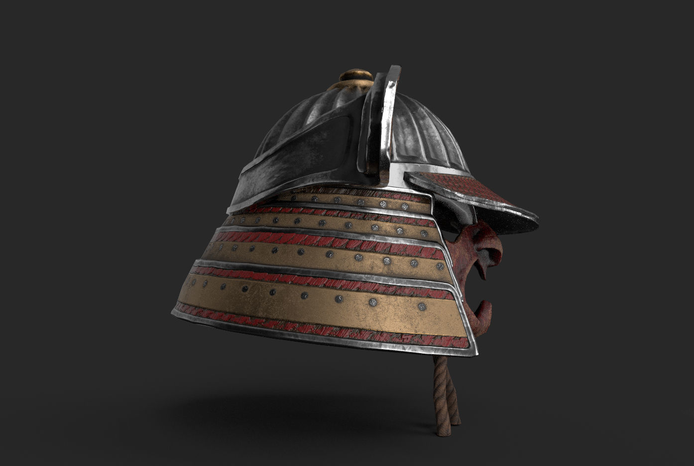 Kabuto Helmet Low-poly 3D model_8