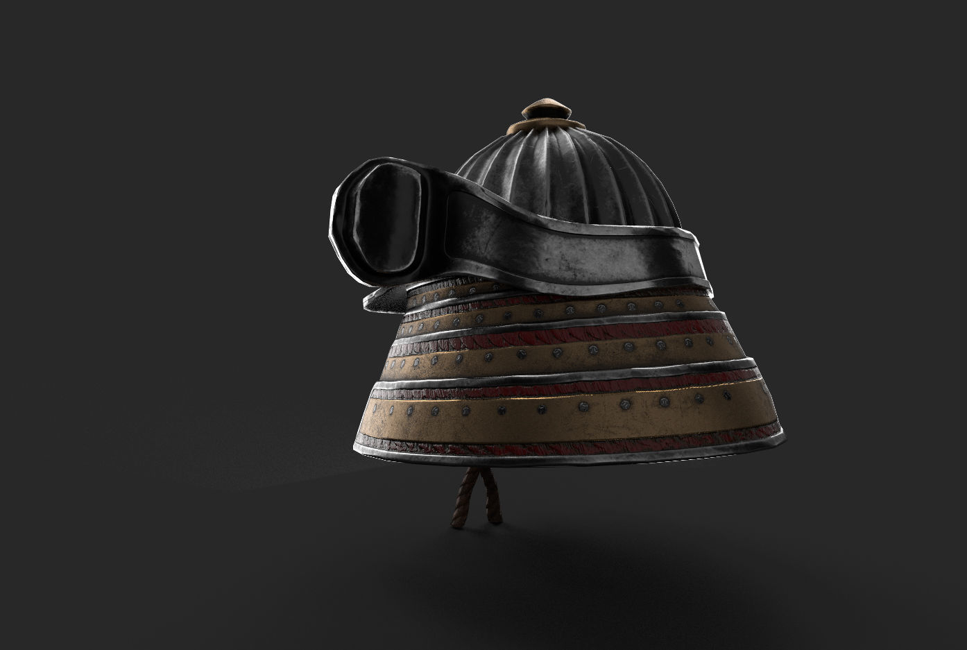 Kabuto Helmet Low-poly 3D model_4