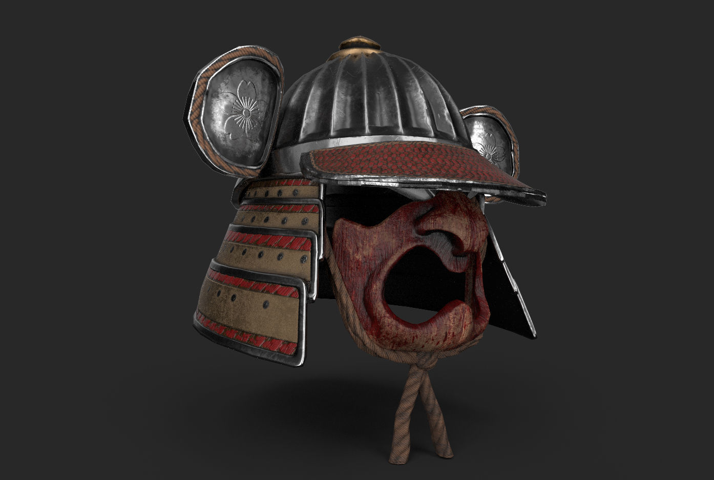 Kabuto Helmet Low-poly 3D model_11