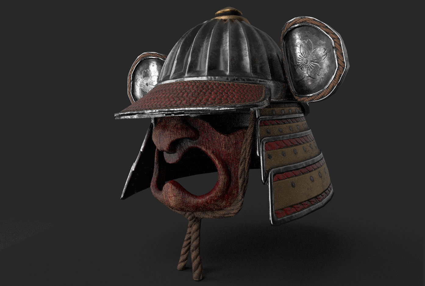 Kabuto Helmet Low-poly 3D model_3