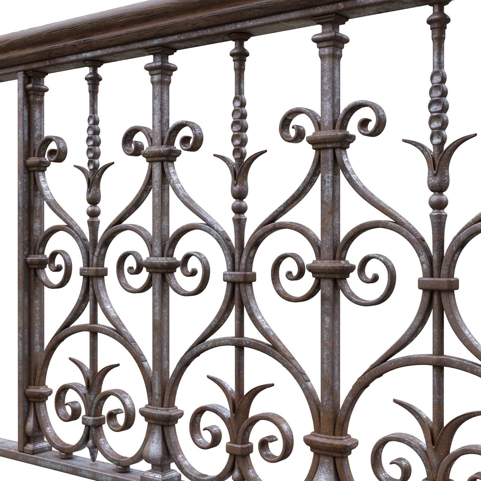 Forged Balcony Railing Pl22-DQ 3D model_3