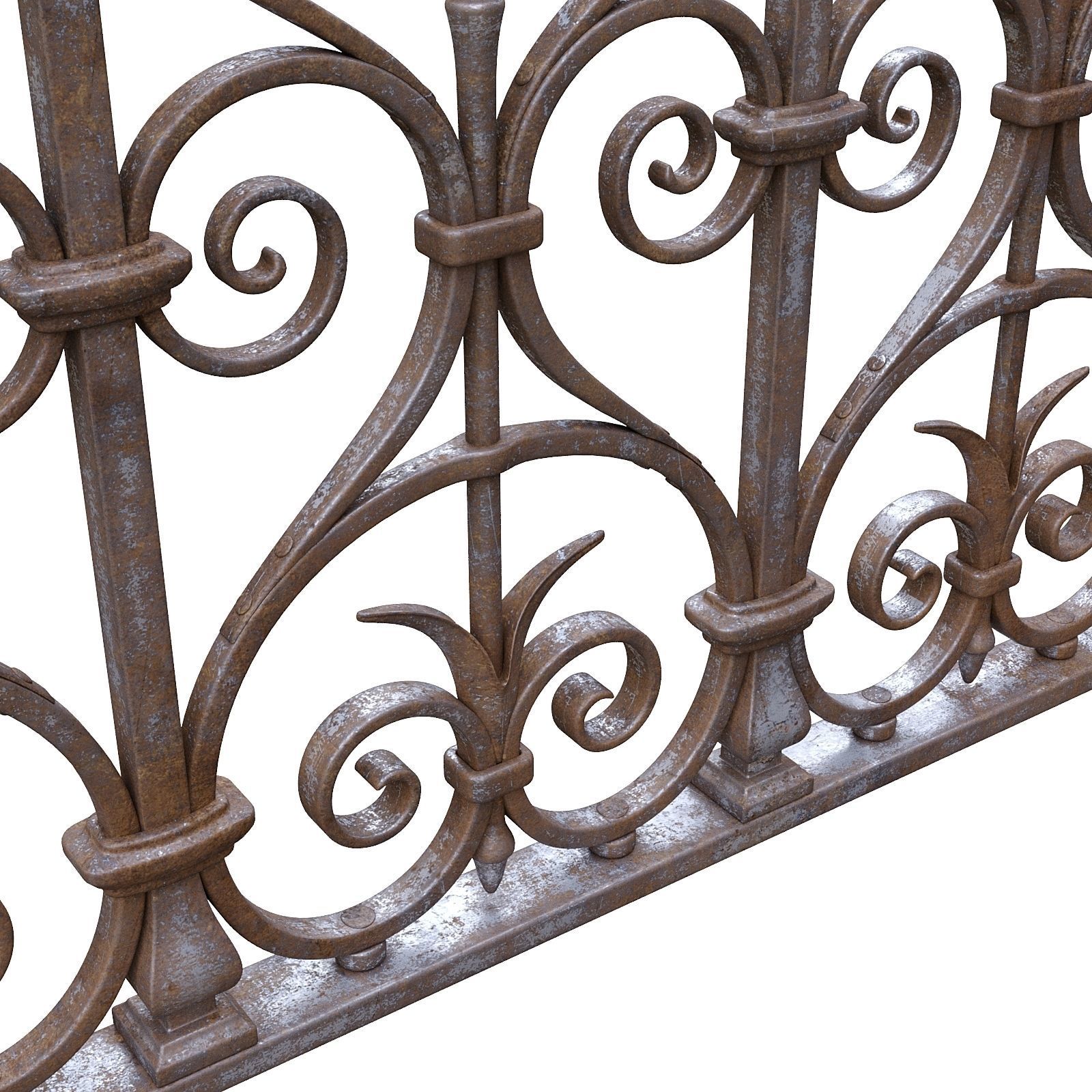 Forged Balcony Railing Pl22-DQ 3D model_4