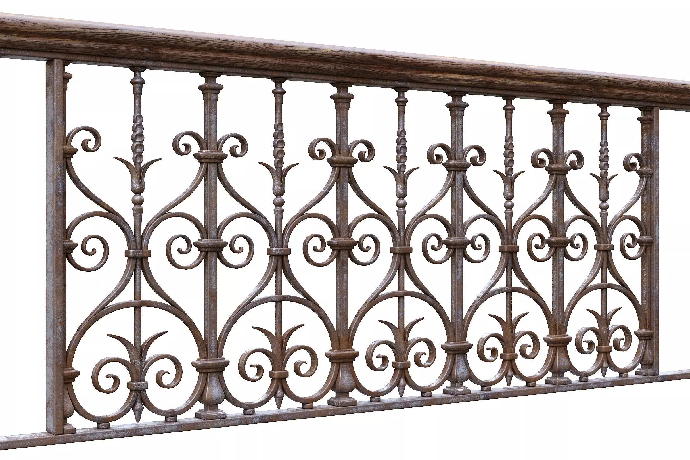 Forged Balcony Railing Pl22-DQ 3D model_0