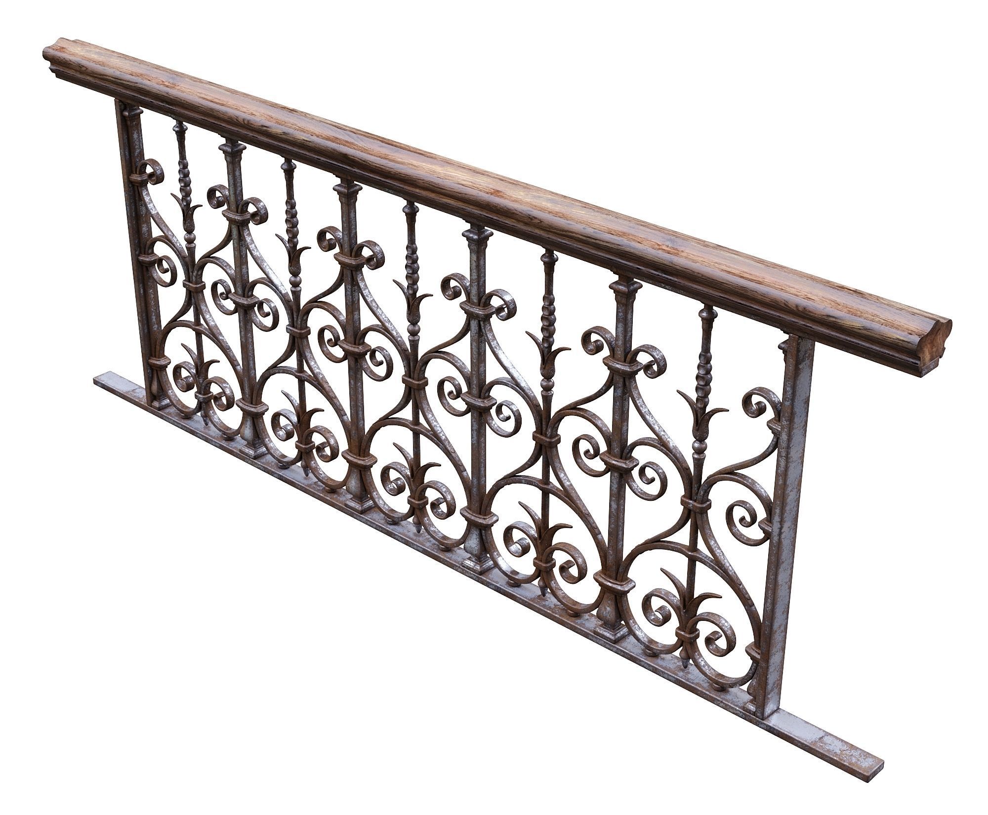 Forged Balcony Railing Pl22-DQ 3D model_1