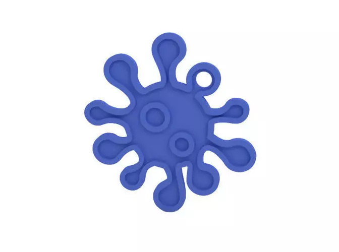 Keychain coronavirus mold 3D print model_0