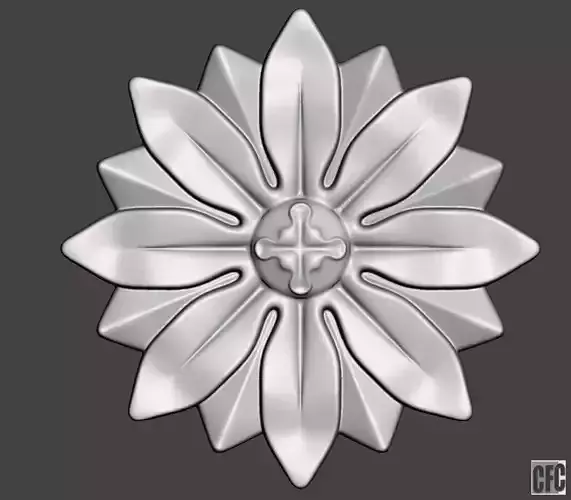 WoodCarving floral detail - 3d model for CNC - FlowerCFC04