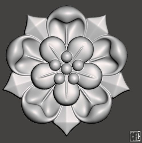 WoodCarving floral detail - 3d model for CNC - FlowerCFC05 3D print model