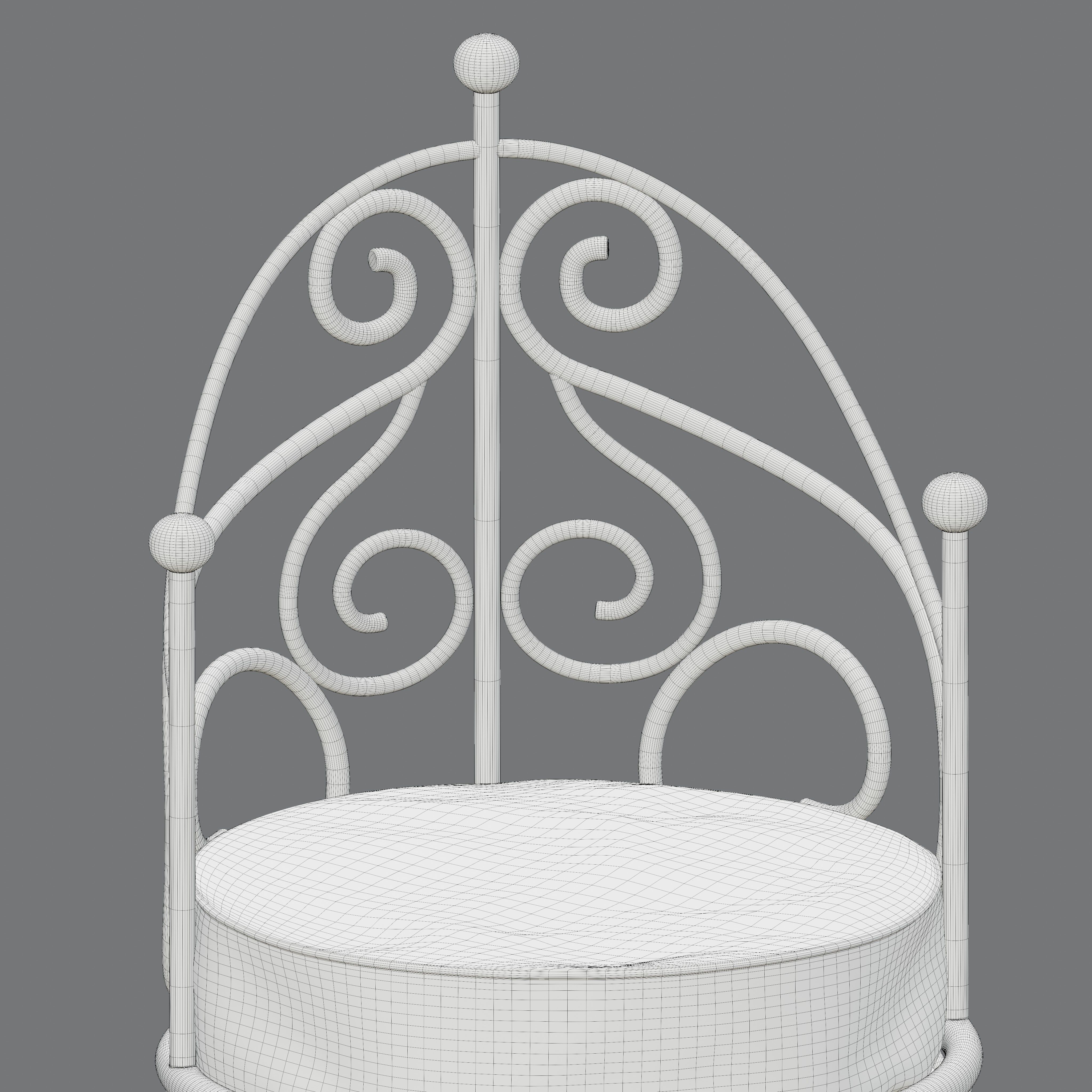Moroccan wrought iron chairs and table 3D model_6