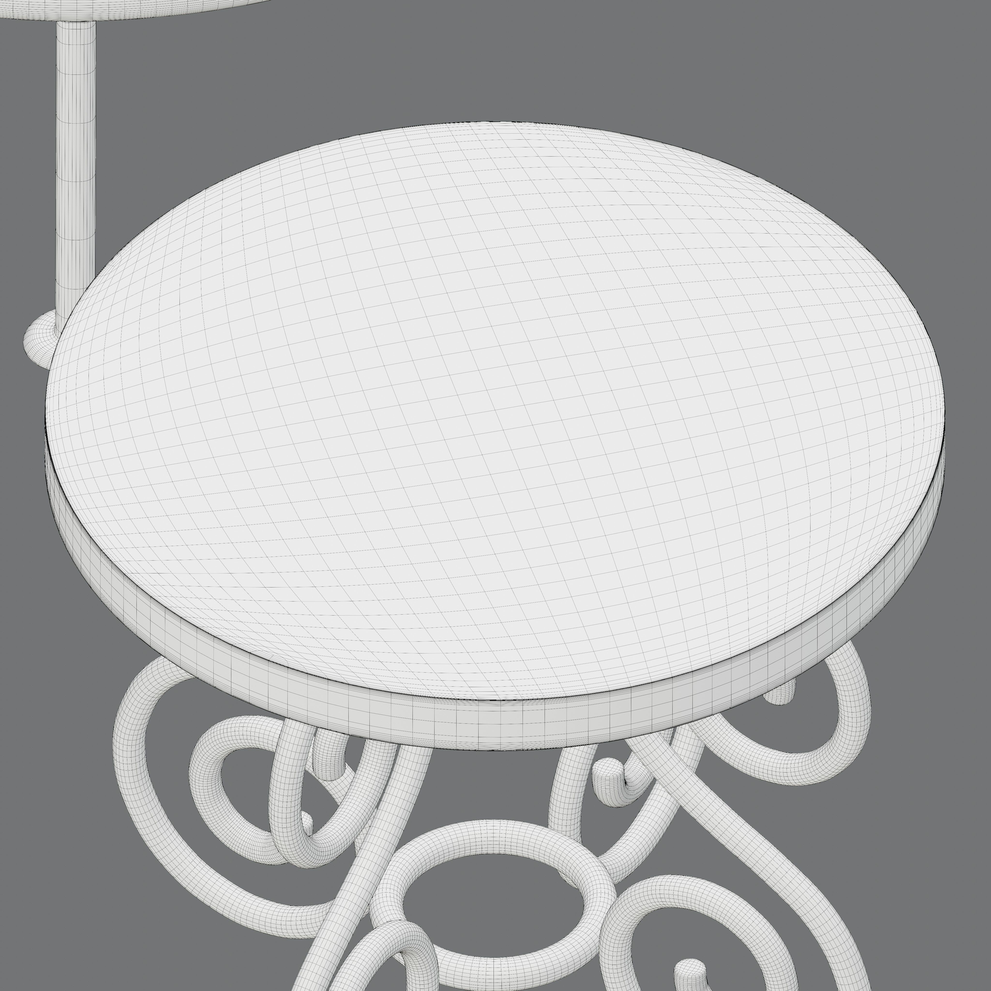 Moroccan wrought iron chairs and table 3D model_8