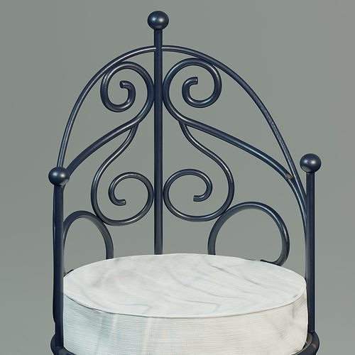 Moroccan wrought iron chairs and table 3D model 2