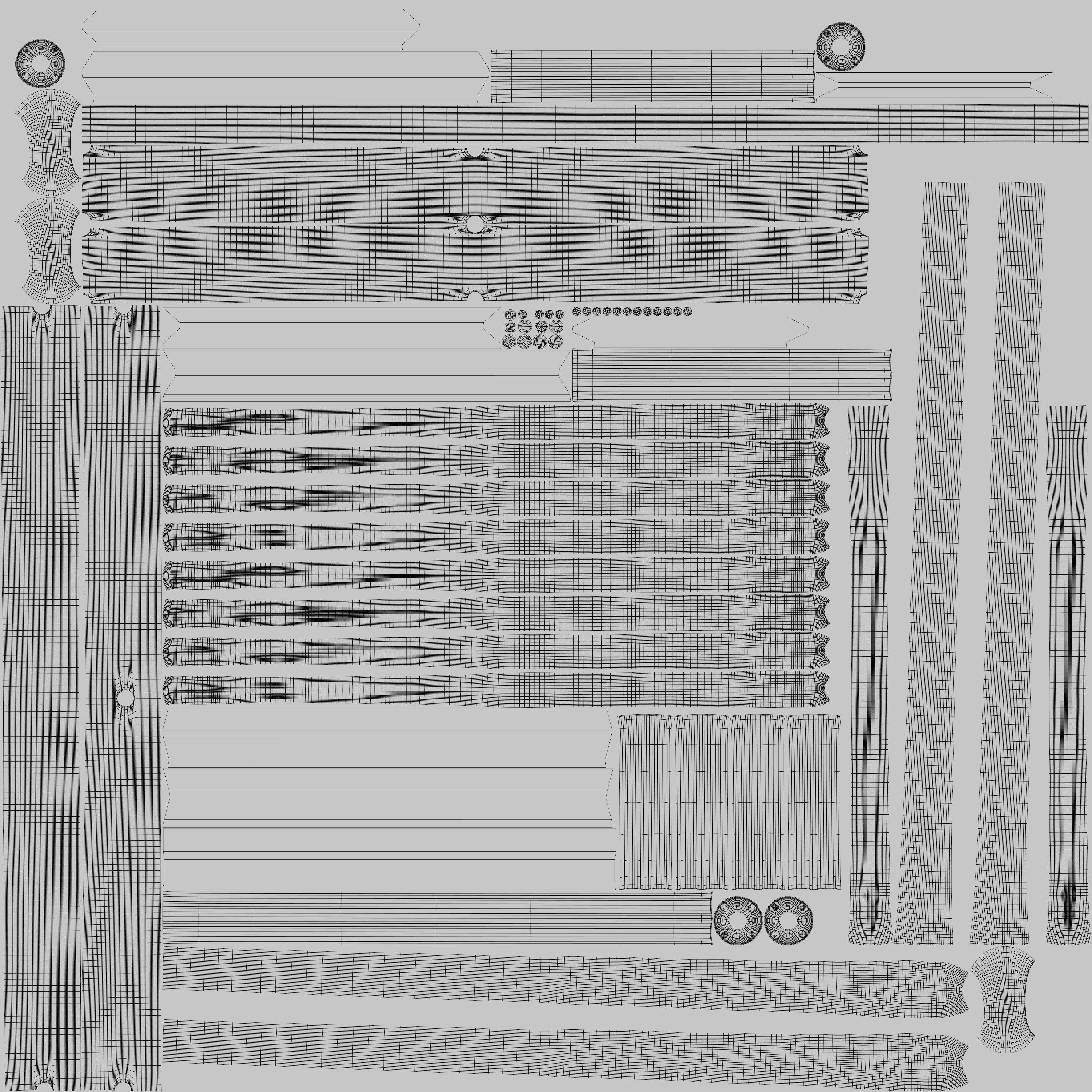 Moroccan wrought iron chairs and table 3D model_14