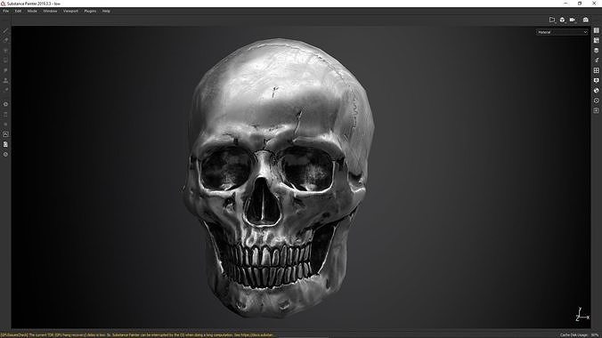 skull  PBR textures and low poly and high poly Low-poly 3D model