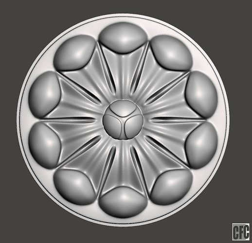 WoodCarving floral detail - 3d model for CNC - FlowerCFC06 3D print model