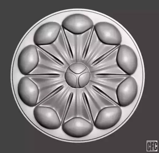 WoodCarving floral detail - 3d model for CNC - FlowerCFC06