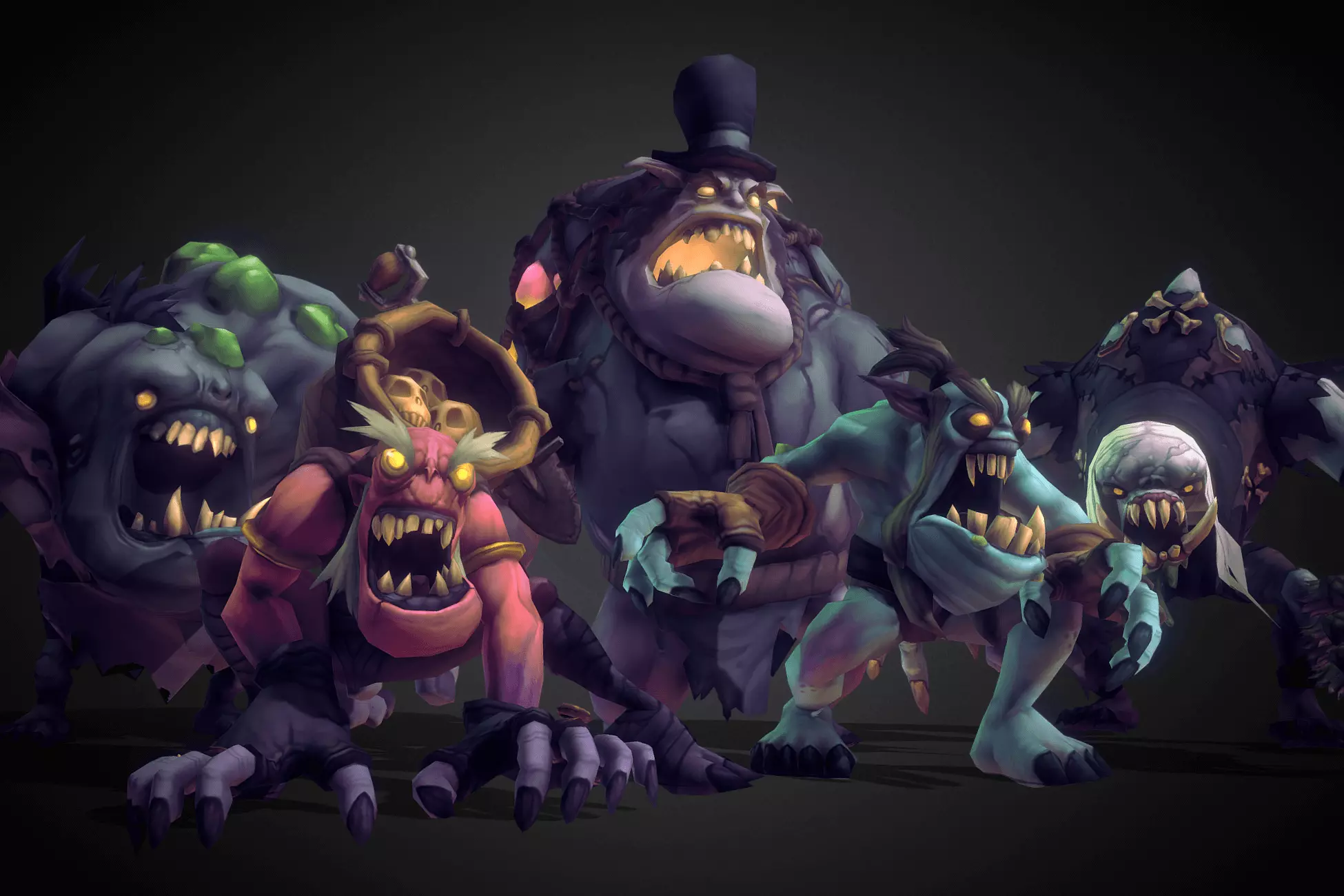 Ghoul Monsters Crew - Low Poly Hand Painted  Low-poly 3D model_0