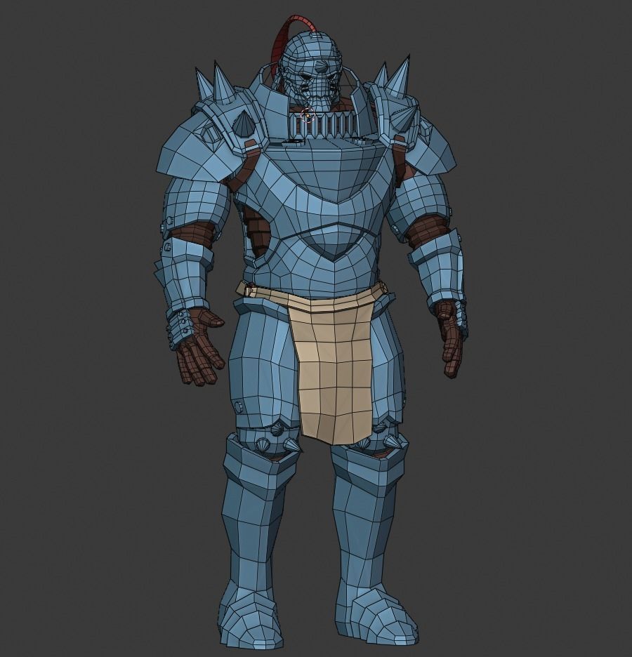 Fullmetal Alchemist Alphonse Elric Magic Armor FanArt Low-poly 3D model_6
