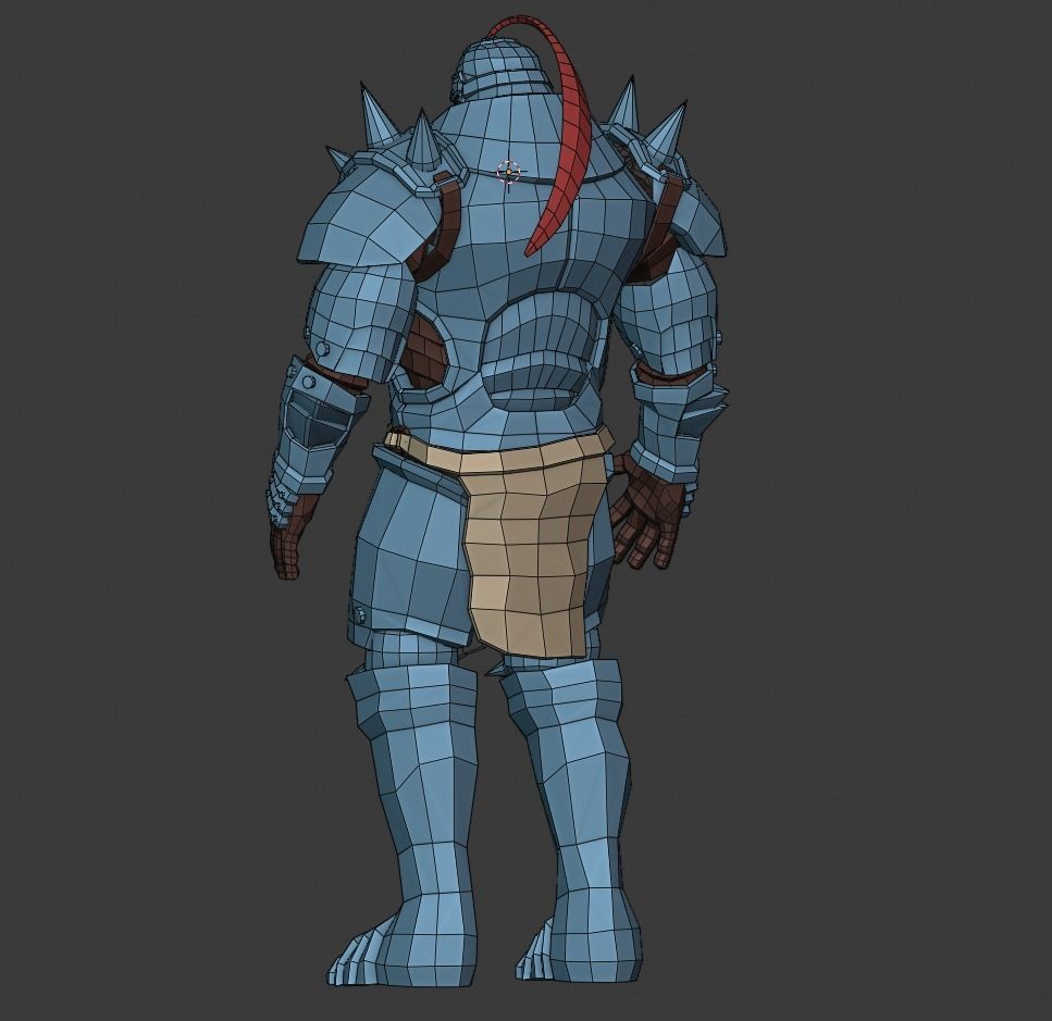 Fullmetal Alchemist Alphonse Elric Magic Armor FanArt Low-poly 3D model_2