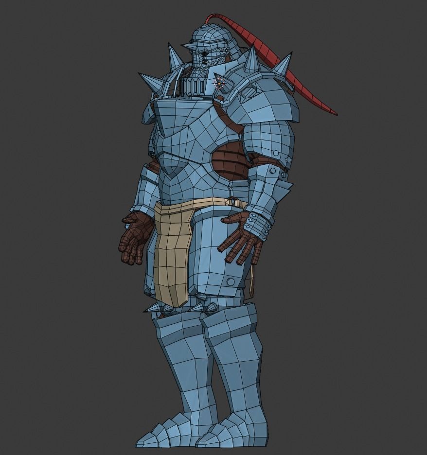 Fullmetal Alchemist Alphonse Elric Magic Armor FanArt Low-poly 3D model_4
