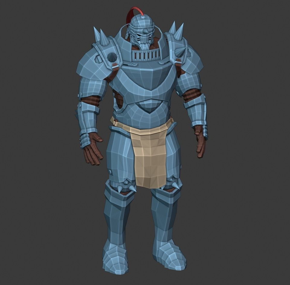 Fullmetal Alchemist Alphonse Elric Magic Armor FanArt Low-poly 3D model_5