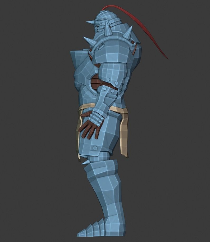 Fullmetal Alchemist Alphonse Elric Magic Armor FanArt Low-poly 3D model_8