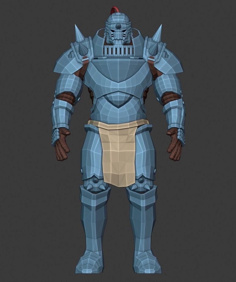 Fullmetal Alchemist Alphonse Elric Magic Armor FanArt Low-poly 3D model_7