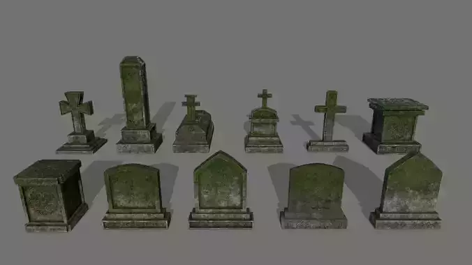 Tombstone set wooden cross