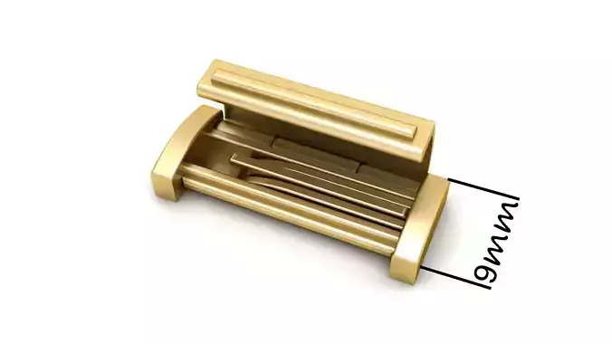 9 mm Plain Gold Lock Box for Jewelry 3D print model