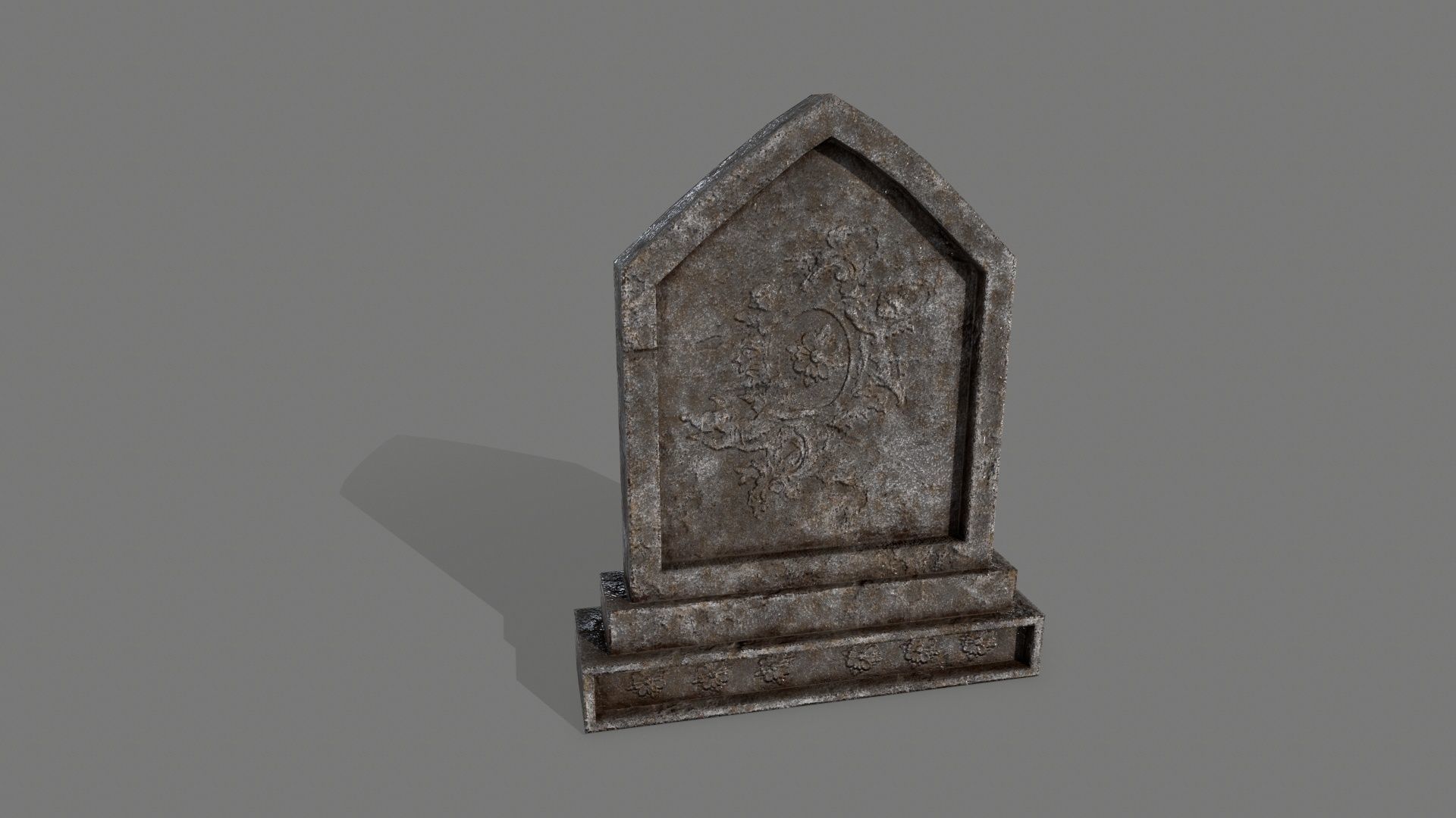 Tombstone set 1 cross Low-poly 3D model_11