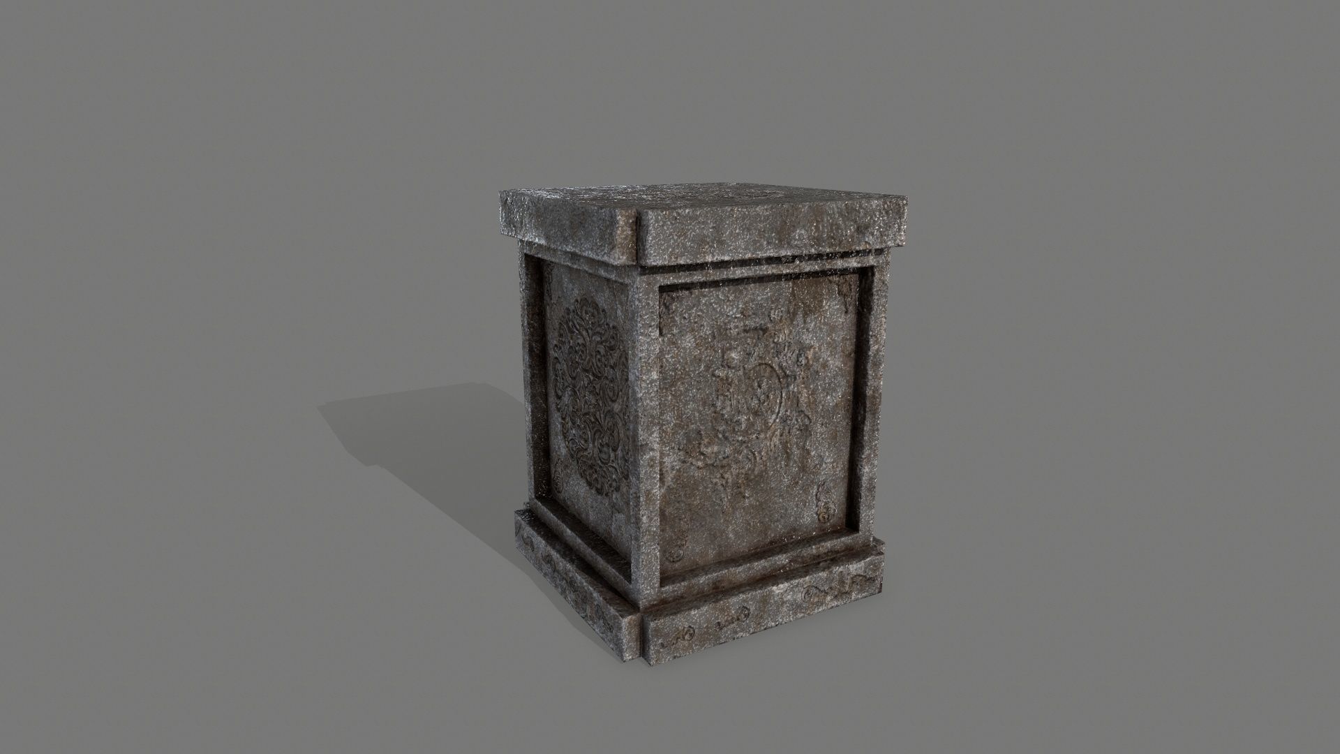 Tombstone set 1 cross Low-poly 3D model_20