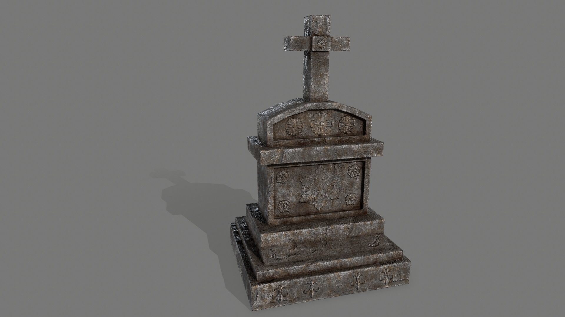 Tombstone set 1 cross Low-poly 3D model_23