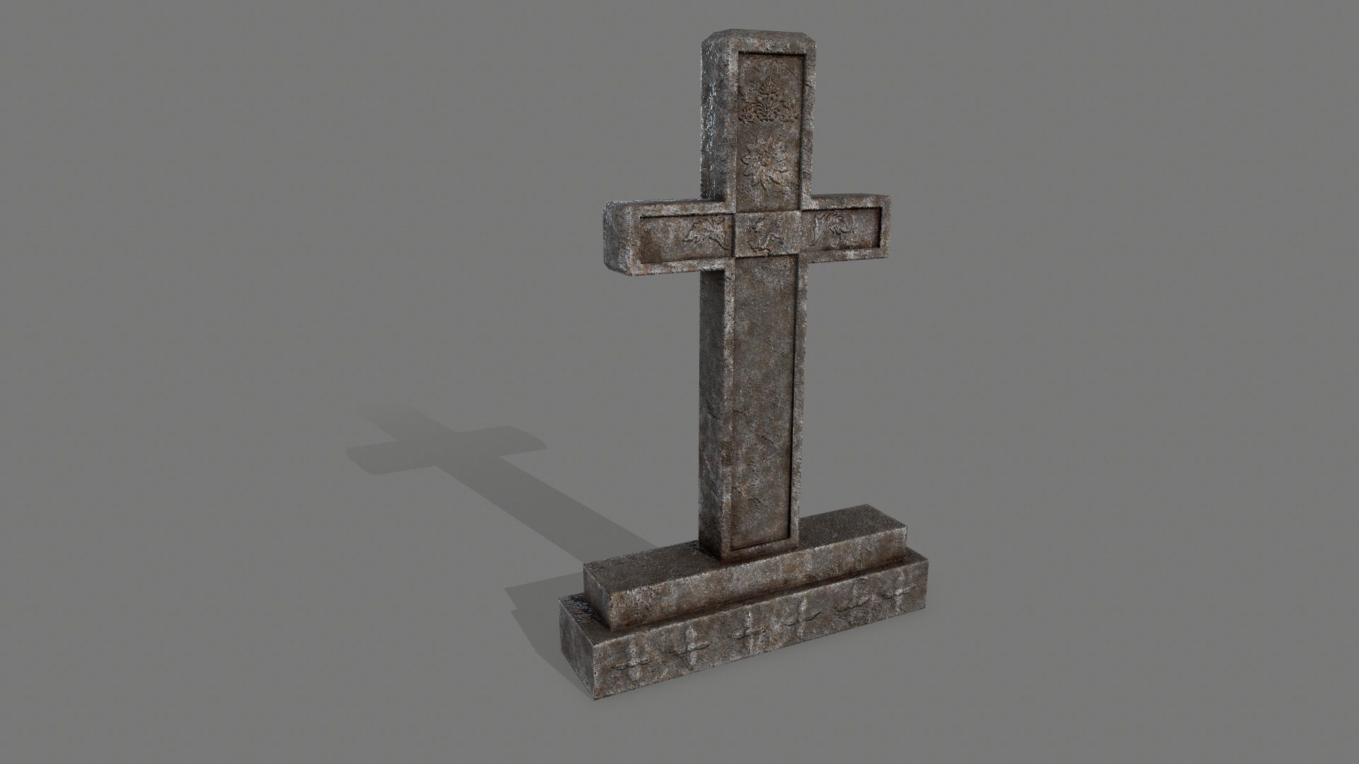 Tombstone set 1 cross Low-poly 3D model_3