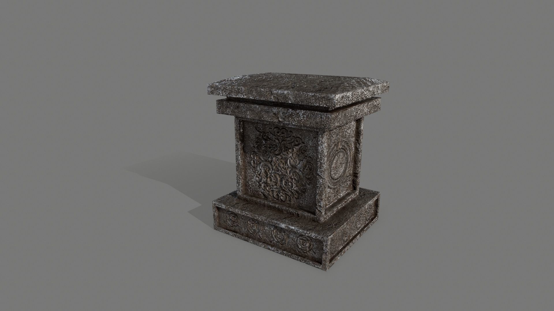 Tombstone set 1 cross Low-poly 3D model_17