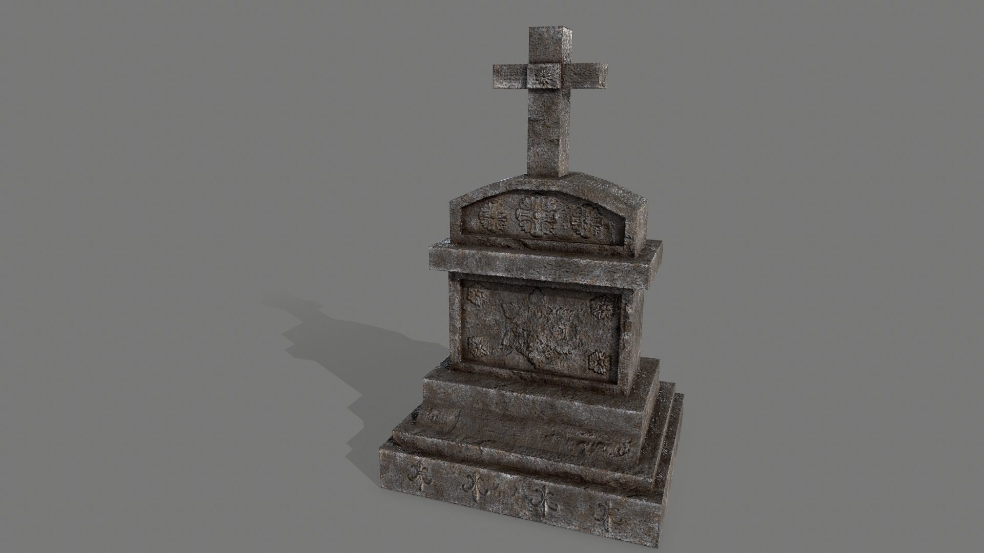 Tombstone set 1 cross Low-poly 3D model_24