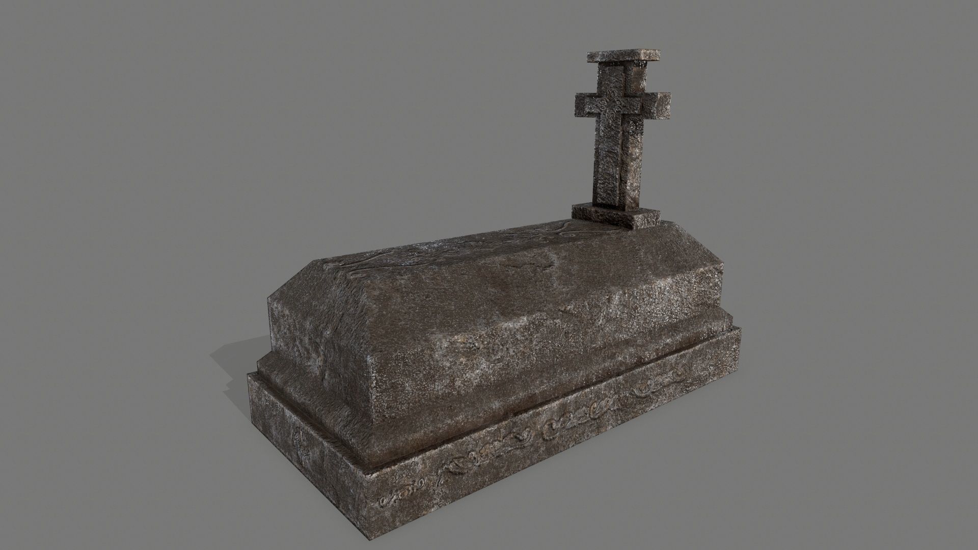 Tombstone set 1 cross Low-poly 3D model_18