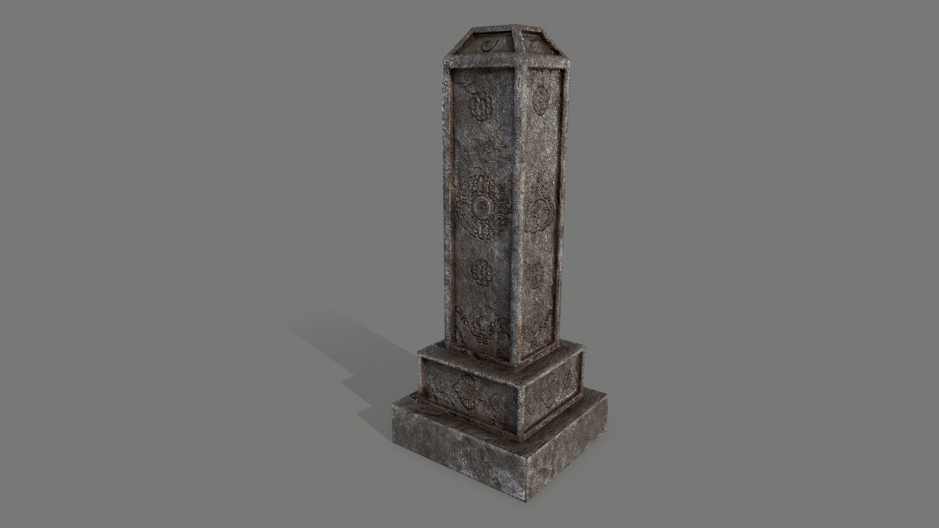 Tombstone set 1 cross Low-poly 3D model_10